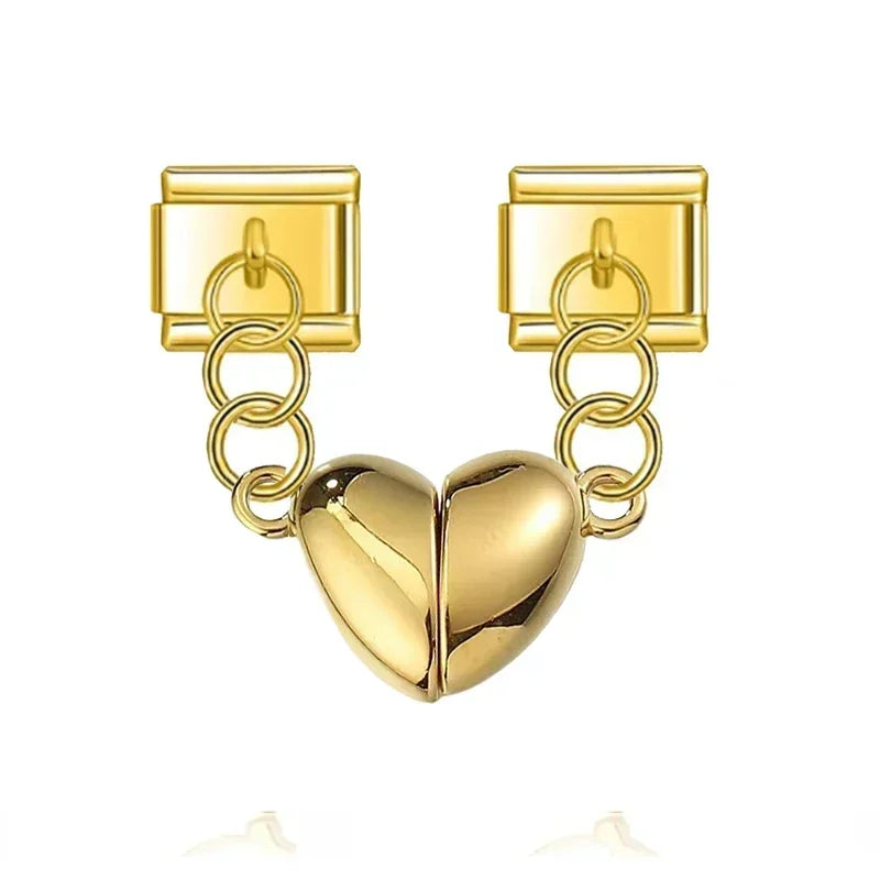 New Women Gold and Silver Love Couple Italian