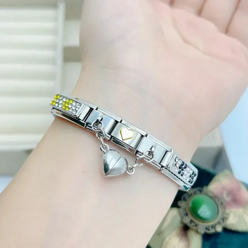 New Women Gold and Silver Love Couple Italian