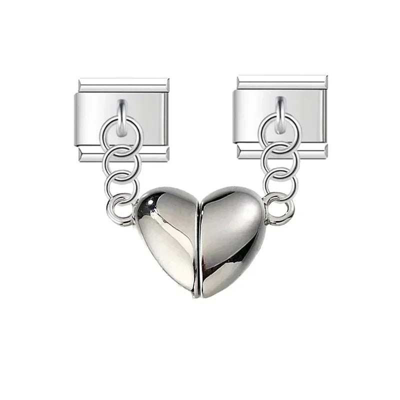 New Women Gold and Silver Love Couple Italian
