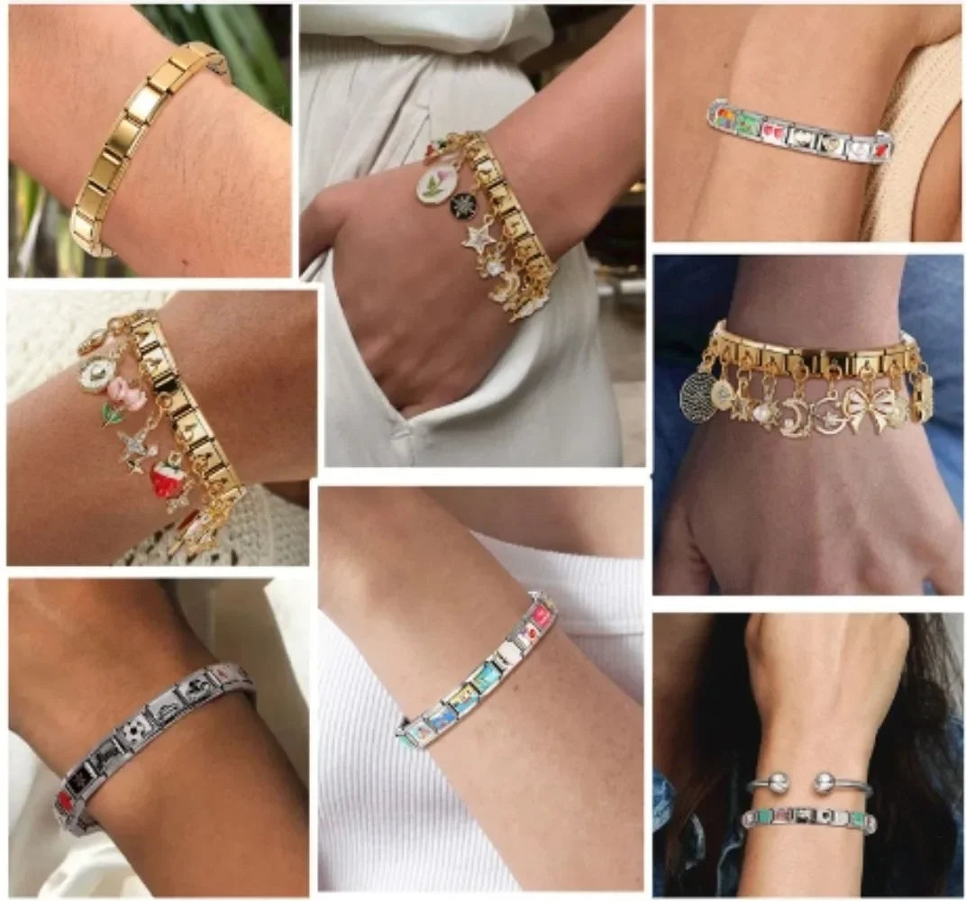 New Women Gold and Silver Love Couple Italian