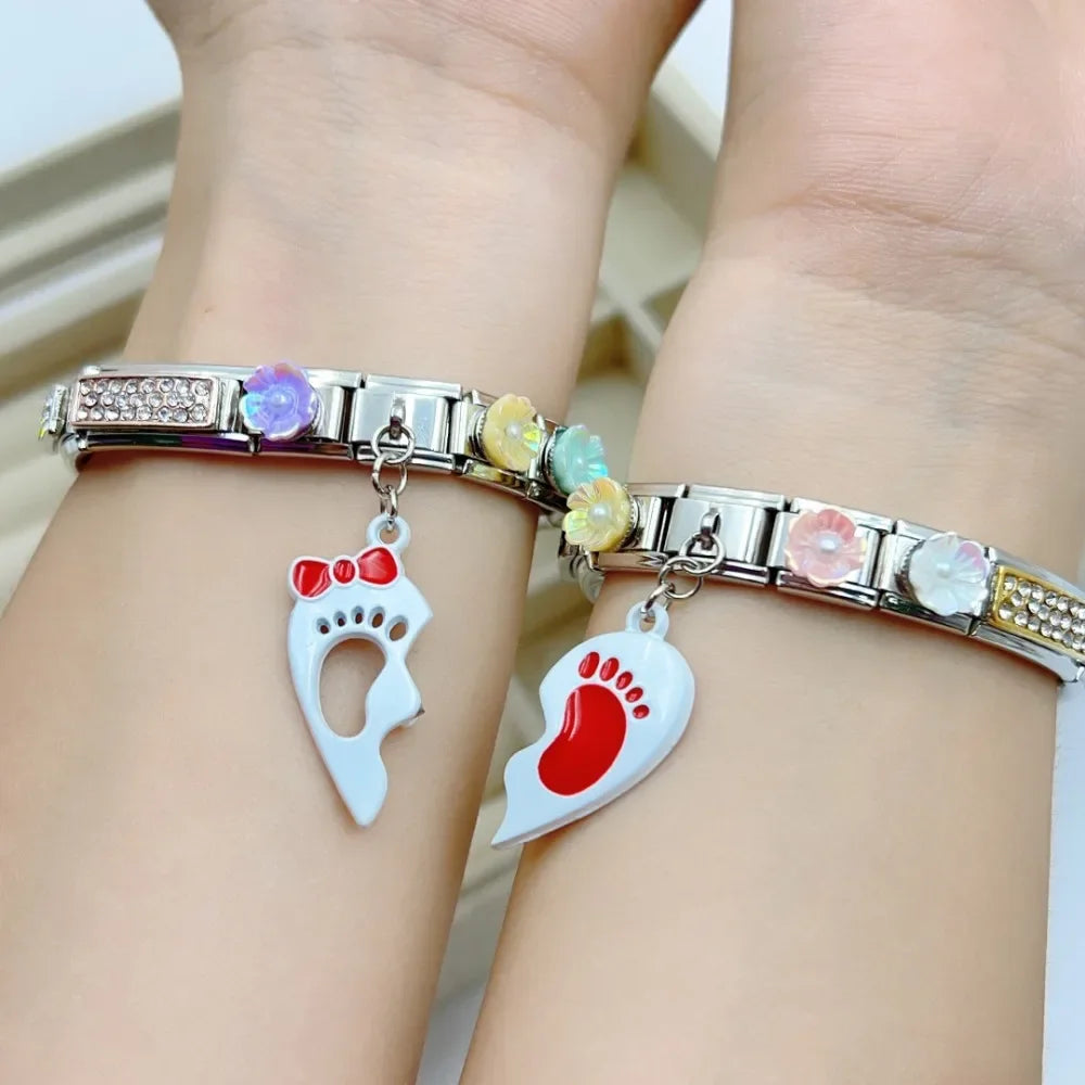 New Women Gold and Silver Love Couple Italian