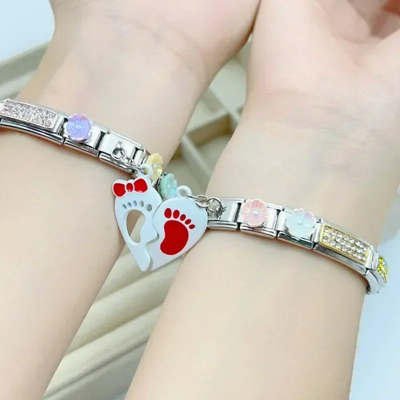 New Women Gold and Silver Love Couple Italian