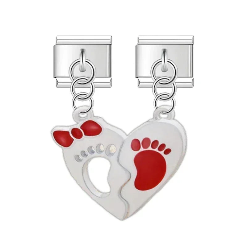 New Women Gold and Silver Love Couple Italian